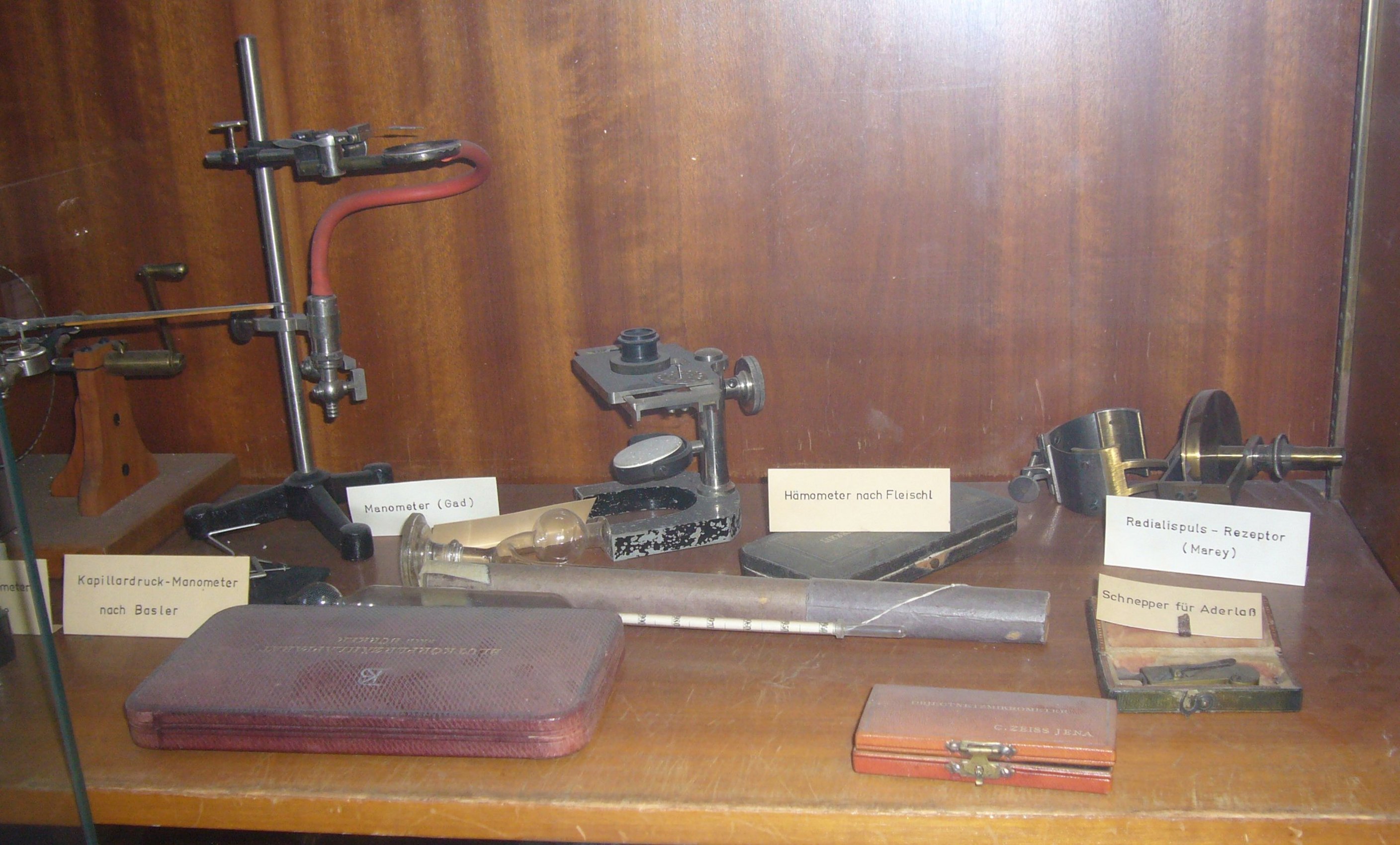 Old instruments used in human physiology