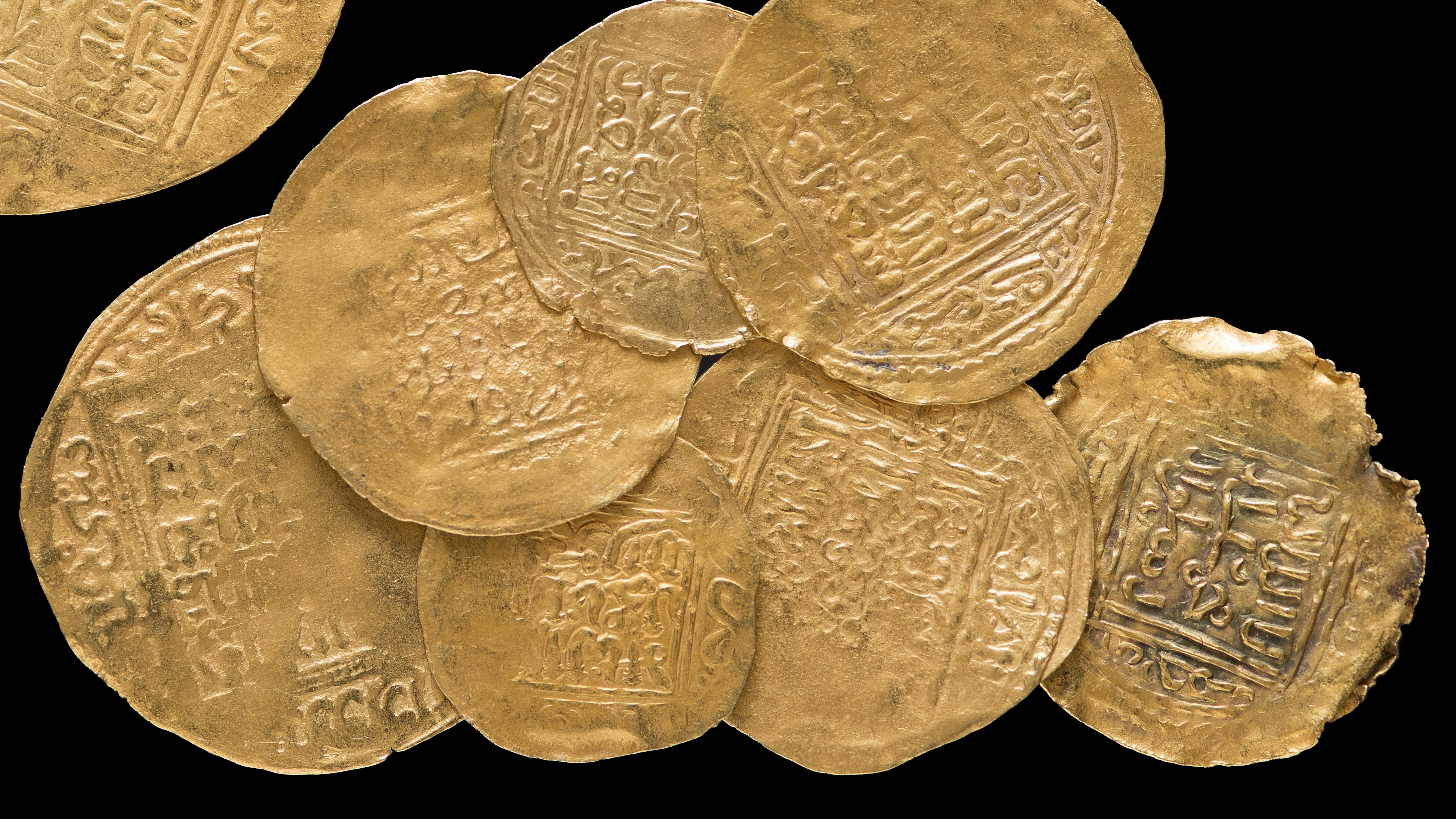 Moroccan gold coins (1370-1420), discovered in the 1940s in Butera (Sicily, Italy).