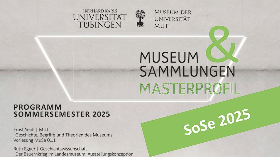 Posterkopf für das Programm des Masterprofils "Museum & Sammlungen" im Sommersemester 2025