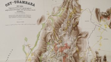 Kartenausschnitt von Ost-Usambara, Trigonometrisch und topographisch aufgenommen, berechnet und gezeichnet durch H. Böhler aus den Jahren 1897 bis 1899