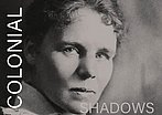 Photo: Private collection Black-and-white portrait of Elisabeth Krämer-Bannow with the lettering "Colonial Shadows" to her left and right