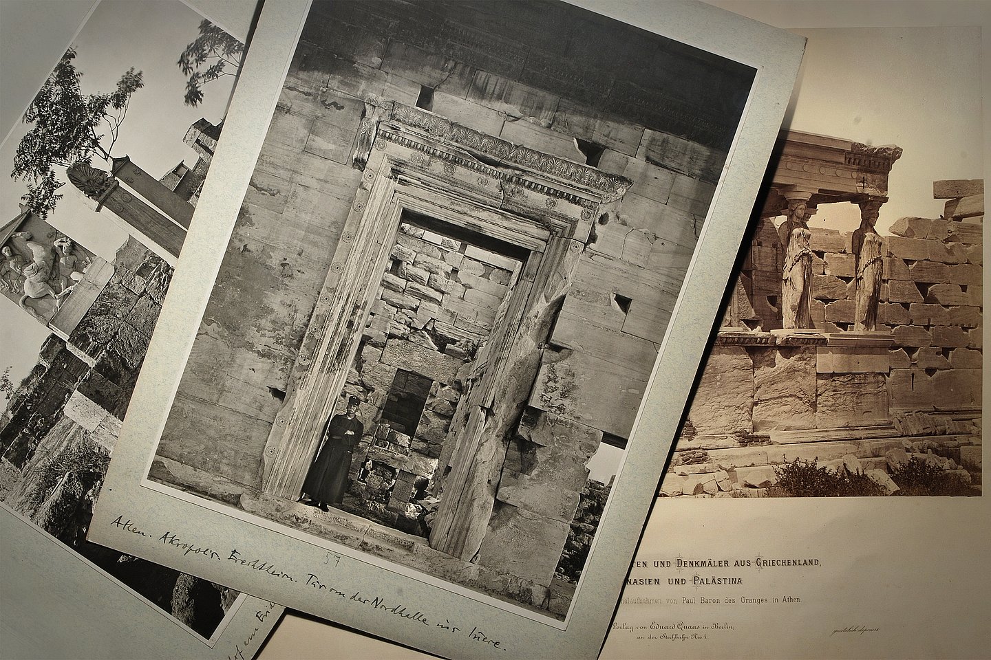 Photo: MUT A stack of dark and red sepia photos showing ancient Greek ruins