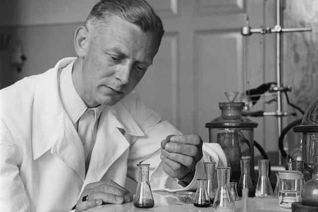 Adolf Butenandt im Labor Foto: Adolf Butenandt im Labor © Museum der Universität Tübingen